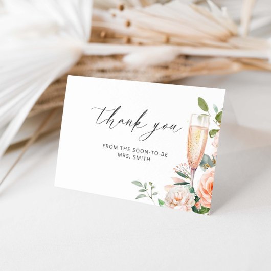 花びらとプロセッコサンキュー カード