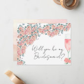 花びらとプロセッコピンクフローラの花嫁の提案 ノートカード (正面/裏面インサイチュ)