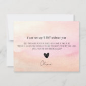 花びらとプロセッコピンクフローラの花嫁の提案 ノートカード (裏面)