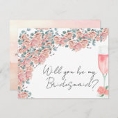 花びらとプロセッコピンクフローラの花嫁の提案 ノートカード (正面/裏面)