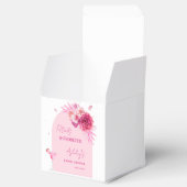 花びらとプロセッコピンクフローラブライダルシャワー フェイバーボックス (オープン)