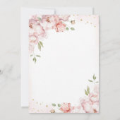 花びらとプロセッコピンクフローラブライダルシャワー 招待状 (裏面)