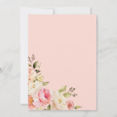 花びらとプロセッコピンクフローラブライダルシャワー 招待状 (裏面)