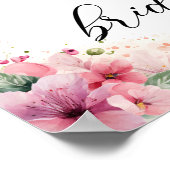 花びらとプロセッコピンクフローラブライダル歓迎 ポスター (角)