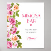 花びらとプロセッコピンクフローラミモサバー ポスター (正面)