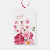 花びらとプロセッコピンクブライダルシャワーのお気に入り ギフトタグ (裏面)