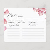 花びらとプロセッコピンクブライダルシャワーレシピカード (正面)