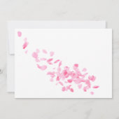 花びらとプロセッコピンクブライダルシャワー サンキューカード (裏面)