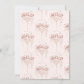 花びらとプロセッコピンクワイルドフラワーズブライダルシャワー 招待状 (裏面)