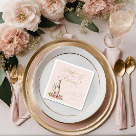 花びらとプロセッコフローラエレガントブライダルシャワー スタンダードカクテルナプキン