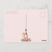 花びらとプロセッコフローラエレガントブライダルシャワー ポストカード (裏面)