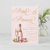 花びらとプロセッコフローラエレガントブライダルシャワー 招待状 (スタンド正面)