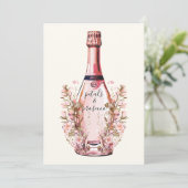 花びらとプロセッコフローラハートブライダルシャワー 招待状 (スタンド正面)