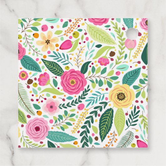 花びらとプロセッコフローラブライダルシャワー フェイバータグ (裏面)