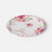 花びらとプロセッコフローラブライダルシャワー ペーパープレート (アングル)