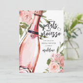 花びらとプロセッコフローラブライダルシャワー 招待状 (スタンド正面)