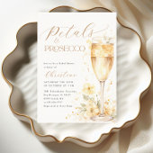 花びらとプロセッコフローラブライダルシャワー 招待状