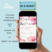 花びらとプロセッコフローラブライダルシャワー 招待状