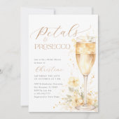 花びらとプロセッコフローラブライダルシャワー 招待状 (正面)
