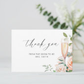 花びらとプロセッコブライダルシャワーありがとう カード (スタンド正面)