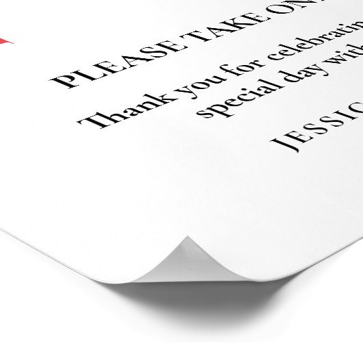 花びらとプロセッコブライダルシャワーの好意サイン ポスター (角)