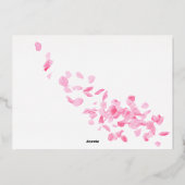 花びらとプロセッコブライダルシャワーサンキューカード 箔シーズンカード (裏面)