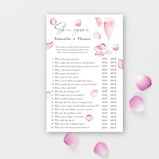 花びらとプロセッコブライダルシャワーシューゲーム (クリエイターアップロード済み)