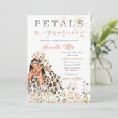 花びらとプロセッコブライダルシャワーテンプレート 招待状 (スタンド正面)