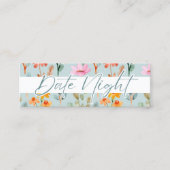 花びらとプロセッコブライダルシャワーデイトナイトアイディア スキニー名刺 (正面)