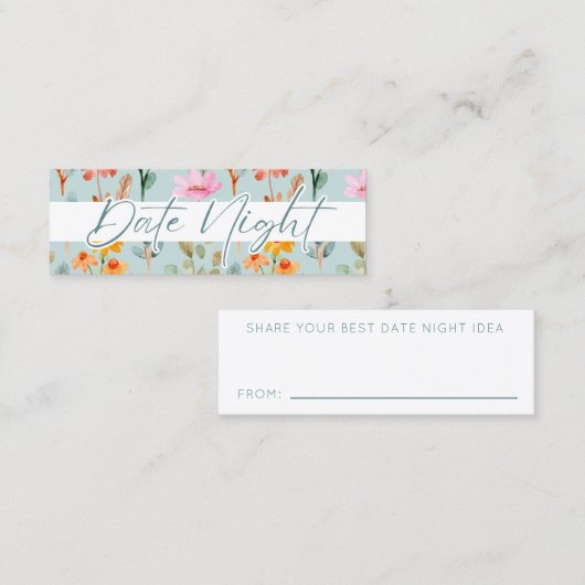 花びらとプロセッコブライダルシャワーデイトナイトアイディア スキニー名刺 (正面/裏面)