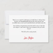 花びらとプロセッコブライダルシャワーパーティーありがとう カード (裏面)