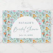 花びらとプロセッコブライダルシャワーパーティー スパークリングワインラベル (シングルラベル)