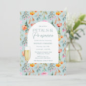 花びらとプロセッコブライダルシャワーパーティー 招待状 (スタンド正面)