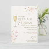 花びらとプロセッコブライダルシャワーパーティー 招待状 (スタンド正面)