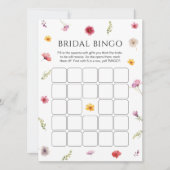 花びらとプロセッコブライダルシャワービンゴゲームカード 招待状 (正面)