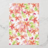 花びらとプロセッコブライダルシャワーフランギパニアート 箔招待状 (裏面)