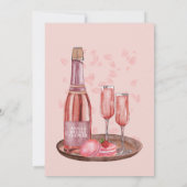 花びらとプロセッコブライダルシャワーモダン ミニマル 招待状 (裏面)