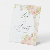 花びらとプロセッコブライダルシャワーラブは甘い 台座サイン (正面)