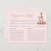 花びらとプロセッコブライダルシャワーレシピカード (正面/裏面)