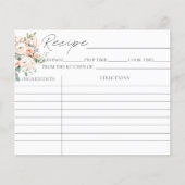 花びらとプロセッコブライダルシャワーレシピカード (正面)
