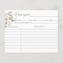 花びらとプロセッコブライダルシャワーレシピカード
