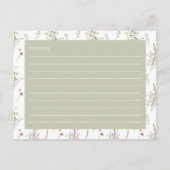 花びらとプロセッコブライダルシャワーレシピカード ポストカード (裏面)