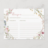 花びらとプロセッコブライダルシャワーレシピカード ポストカード (正面)
