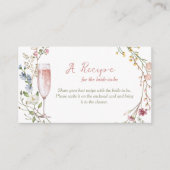 花びらとプロセッコブライダルシャワーレシピ要求 エンクロージャーカード (正面)