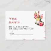 花びらとプロセッコブライダルシャワーワインラッフルカード エンクロージャーカード (正面)