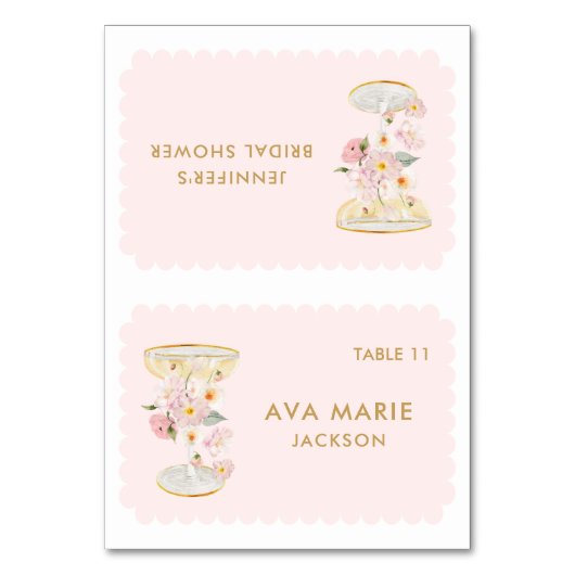 花びらとプロセッコブライダルシャワー座席表 テーブルナンバー (正面)