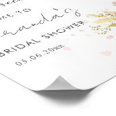 花びらとプロセッコブライダルシャワー歓迎 ポスター (角)