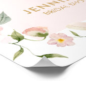 花びらとプロセッコブライダルシャワー歓迎 ポスター (角)