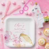 花びらとプロセッコブライダルシャワー紙プレート ペーパープレート (パーティー)