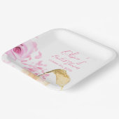 花びらとプロセッコブライダルシャワー紙プレート ペーパープレート (傾斜あり)